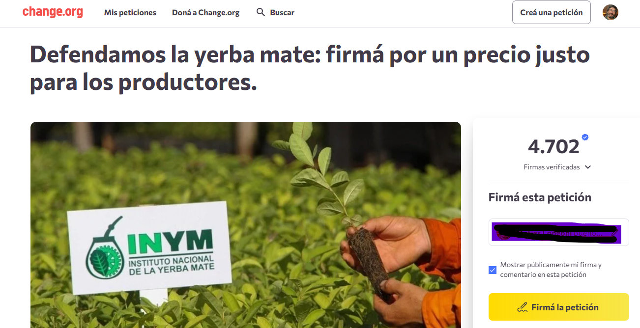 Definime “patético”: Ahora que reconoce la crisis yerbatera, el ministro del Agro de Misiones junta firmas en Change para pedir que suban los precios al productor